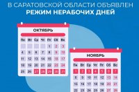 Нерабочие дни с 27 октября по 7 ноября в Саратовской области.